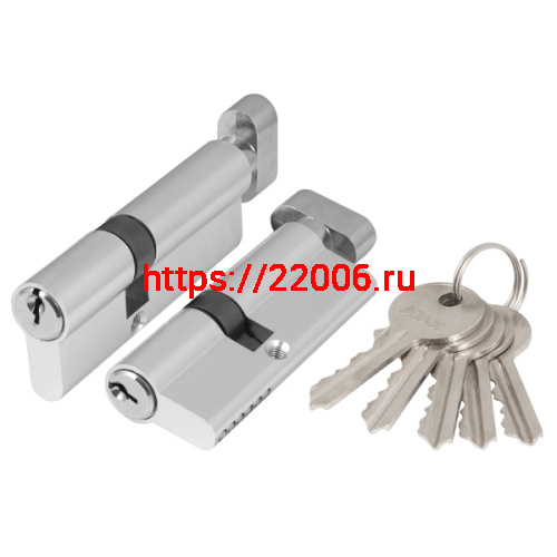 Цилиндровый Ajax (Аякс) механизм (AX102/70) AX1002Knob70 (30+10+30) CP хром с вертушкой