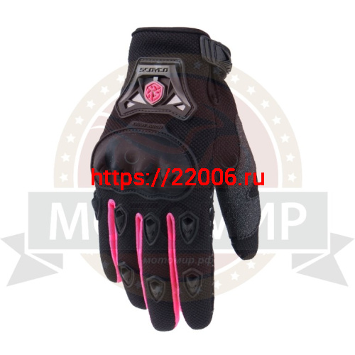 Перчатки женские SCOYCO (оригинал) МС-29W, черный с розовым, р-р  M