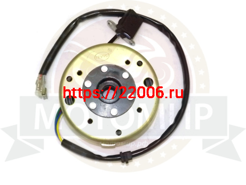 Зажигание 4х т GY6-125/150 в сборе с маховиком 5+1 катушек (генератор) фото 2