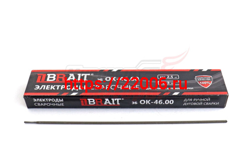 Электроды BRAIT ОК 46.00 (3*350мм, 2,5кг, рутил) Электроды BRAIT ОК 46.00 (3*350мм, 2,5кг, рутил)