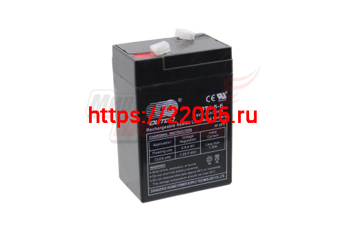 Аккумулятор герметичный 6В 4,5Aч OUTDO OT4.5-6/A (аналог DT6045)(70x48x100mm)(электромашинки)