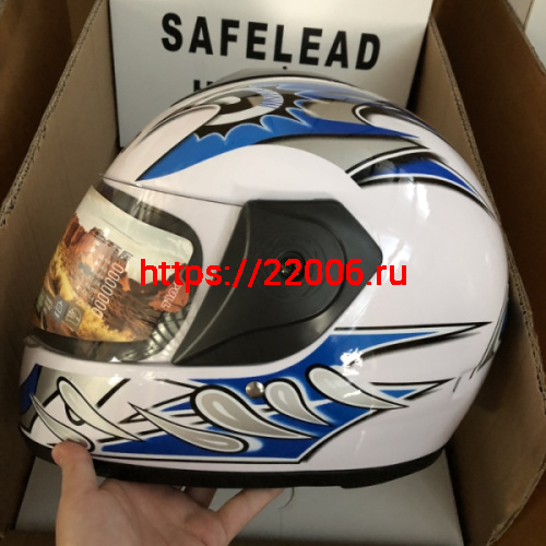 Шлем интеграл "Safelead" HF-150 NEW белый (BG), бургунди (DT), черный (Q30), размер L фото 2 Шлем интеграл "Safelead" HF-150 NEW белый (BG), бургунди (DT), черный (Q30), размер L фото 2