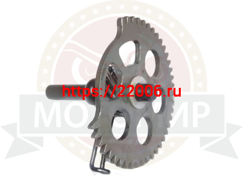 Шестерня кикстартера GY6-125/150 с осью и пружиной секторная промежуточная фото 2 Шестерня кикстартера GY6-125/150 с осью и пружиной секторная промежуточная фото 2