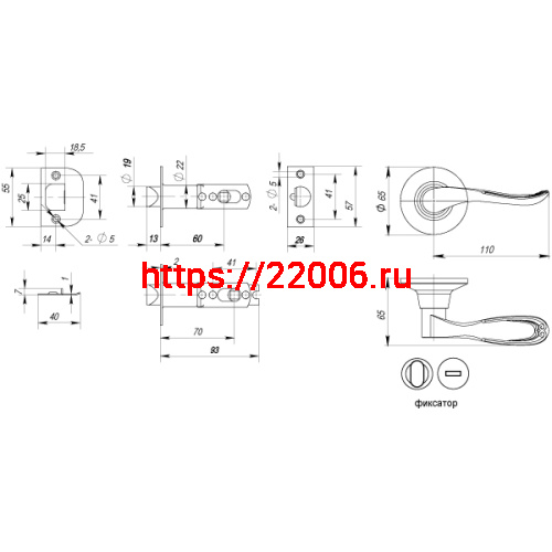 Ручка Punto (Пунто) защелка DK630 PB-BK (6030 PB-B) (фик.) золото фото 3 Ручка Punto (Пунто) защелка DK630 PB-BK (6030 PB-B) (фик.) золото фото 3