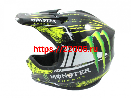 Мотошлем YM-210 KIDS Monster черный (S) Мотошлем YM-210 KIDS Monster черный (S)