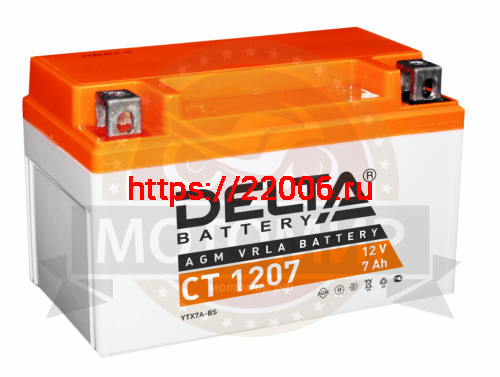 Аккумулятор 12В 7 А/ч, кислотный AGM (Delta CT 1207) (150x86x94) прямая полярность Аккумулятор 12В 7 А/ч, кислотный AGM (Delta CT 1207) (150x86x94) прямая полярность