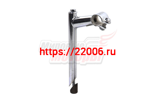 Вынос руля сварной наклонный, длина выступа 80 мм, диаметр 22,2 мм,высота штыря 225 мм, под резьбовой шток вилки 1", угол подъёма 15 град, с косой гай Вынос руля сварной наклонный, длина выступа 80 мм, диаметр 22,2 мм,высота штыря 225 мм, под резьбовой шток вилки 1", угол подъёма 15 град, с косой гай