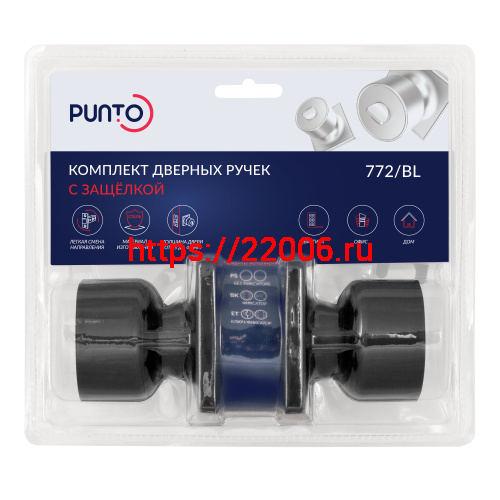 Ручка Punto (Пунто) защелка DK772/BL BL-PS (без фик.)черный фото 2
