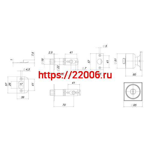 Ручка Punto (Пунто) защелка DK772/BL BL-PS (без фик.)черный фото 3