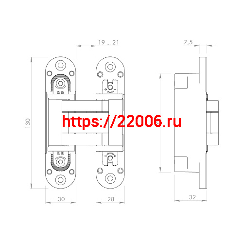Петля Armadillo (Армадилло) скрытой установки U3D5000.VPG BL черный TECH фото 4 Петля Armadillo (Армадилло) скрытой установки U3D5000.VPG BL черный TECH фото 4