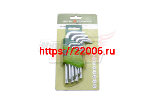 Набор ключей torx Г-обр. CV (Т10-Т50) 9шт. Дело Техники 563090-ДТ Набор ключей torx Г-обр. CV (Т10-Т50) 9шт. Дело Техники 563090-ДТ