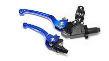 Рычаг тормоза и сцепления алюминиевый (складной) синий (ПАРА)