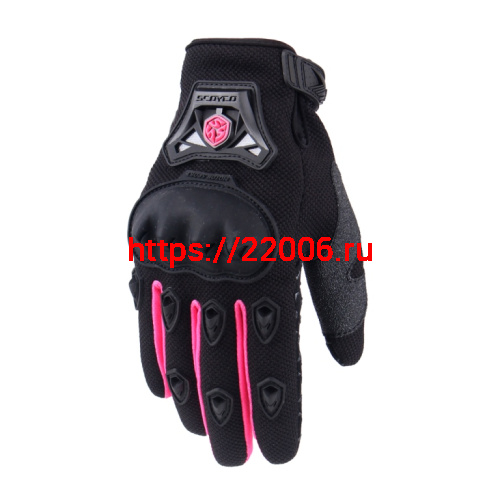 Перчатки женские SCOYCO (оригинал) МС-29W, черный с розовым, р-р  L