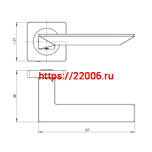 Ручка Ajax (Аякс) раздельная K.JK51.ULTRA (ULTRA JK) SSC-16 сатинированный хром фото 2