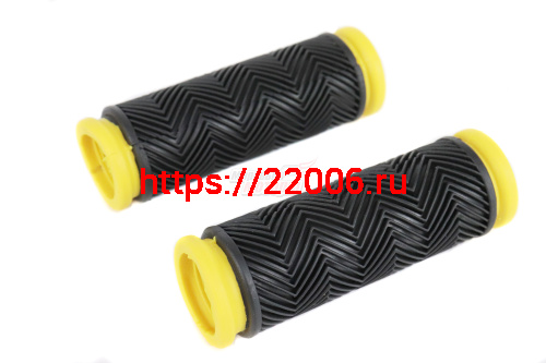 Ручки руля вело 90мм (пара) чёрно-желтые Ручки руля вело 90мм (пара) чёрно-желтые