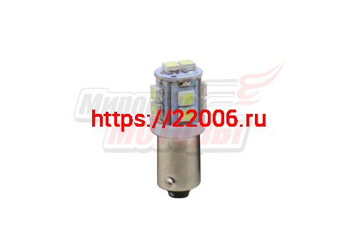 Лампа 12 В BA9S, 10 светодиодов 3528SMD, белая Лампа 12 В BA9S, 10 светодиодов 3528SMD, белая