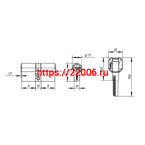 Цилиндровый Punto (Пунто) механизм MaxPro7000Key80mm(35+10+35) SN никель 7key фото 4 Цилиндровый Punto (Пунто) механизм MaxPro7000Key80mm(35+10+35) SN никель 7key фото 4